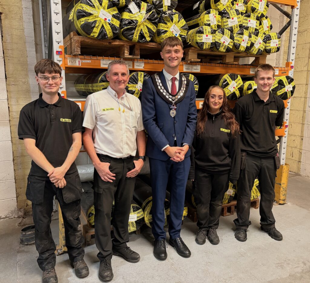 Wetherby Mayor, Councillor Connor Mulhall, meets young workforce at Arville Textiles